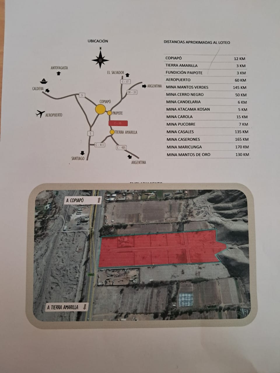 LOTEO RUTA C-33 ENTRE PAIPOTE Y TIERRA AMARILLA