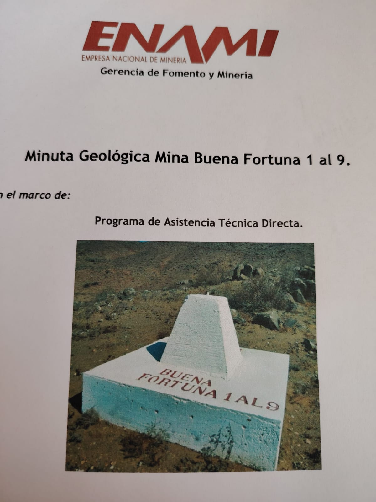 MINA BUENA FORTUNA 1 AL 9